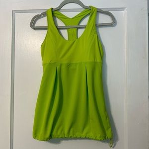 Lime Green Workout Tank Top with Built-in Bra - size small
